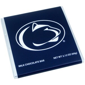 chocolate bar square with Penn State Athletic Logo